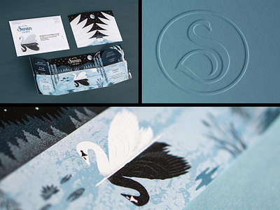 Ballet Hawaii - Swan Soirée bird branding graphic design ill illustration invitation lake logo process stationery swan swans texture tree trees typography water