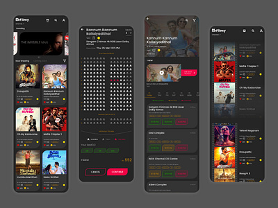 Mobile Movie ticket Booking app Design app design mobile app mobile design ticket booking ui visual design