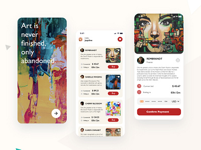 Art Gallery Mobile App art app landing page mobile app ui ui ux visual design