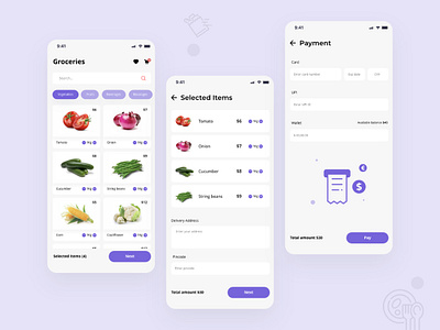 Groceries Delivery Mobile App grocery app mobile app mobile ui shopping app ui visual design