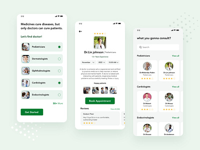 Medical Appointment Booking mobile app consultation app medical app mobile app mobile app design ui visual design