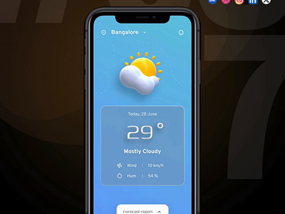 Weather Design 3d animation dailyui design figma forcast motion graphics parallax ui weather design