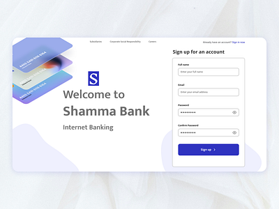 Day #001 - Sign up page apps banking dailyui dailyuichallenge designinspiration fintech mobileapps signup ui uidesign ux uxdesign web