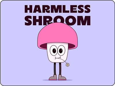 Harmless Shroom branding character illustration mascot
