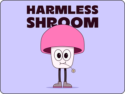 Harmless Shroom branding character illustration mascot