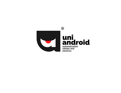 Logo design . uni andorid andoid app black and white graphic design identity last impact logo logo design memorable minimalist professional robotic