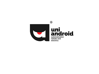 Logo design . uni andorid andoid app black and white graphic design identity last impact logo logo design memorable minimalist professional robotic