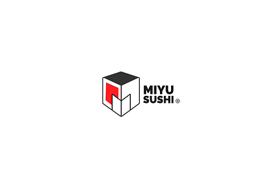 Logo design . Miyu Sushi black and white branding identity last impac logo logo design memorable minimalist sushi