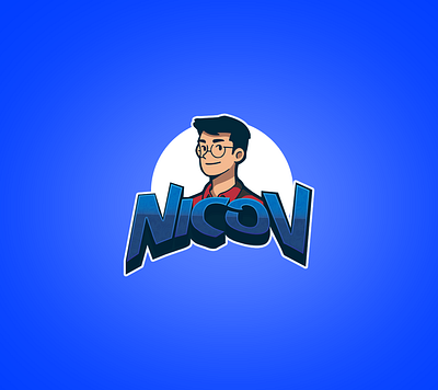 Logo design . Gamer streamer blue branding cartoon character gamer graphic design logo streamer twitch