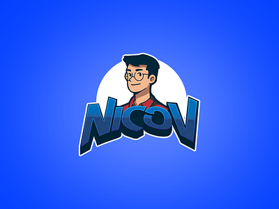 Logo design . Gamer streamer blue branding cartoon character gamer graphic design logo streamer twitch