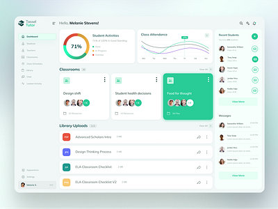 EdTech Dashboard SaaS App dashboard product design saas ui ux visual design