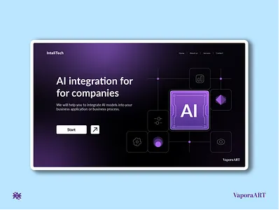 AI Services Website Design - InteliTech agency ai ai models application branding bussines companies developer future graphic design ia ia integration idea landingpage ui uiux ux web develop