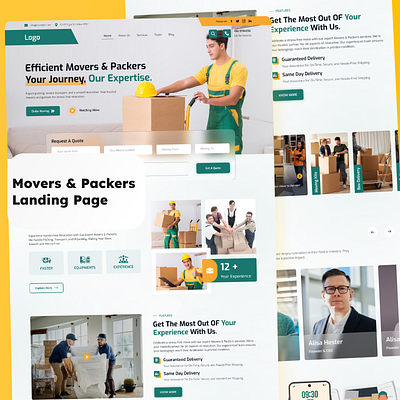Movers & Packers Service Landing Page app design apps design landing page mobile ui movers services product design services website ui ui design uiux uiux design ux designer website design