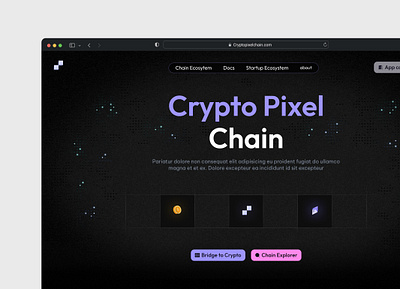 Crypto Pixel Chain Web3 landing page design chain cryoto crypto chain crypto landing page crypto landing page design cypto illustration landing page landing page design saas uitrends uiux web landing page design web layout web ui web3 web3 landing page website design