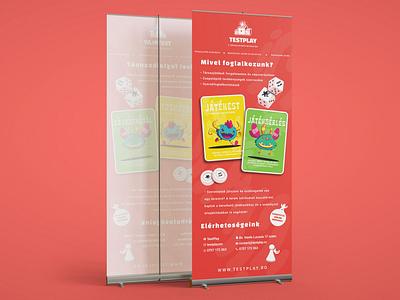 Test Play | Roll Up ads banner board game brand identity card character children illustration concept creativ design fun game graphic design illustration pop up print print design roll up signage vector
