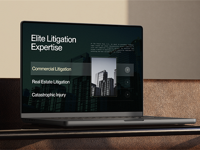 Litigation Law Firm Website 3d attorney branding design gold graphic design green hover law law firm lawyer list litigation modern services typography ui web webflow
