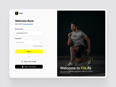 Daily UI Challenge- Login Screen branding figma fitness login product design ui ui design uichallenge