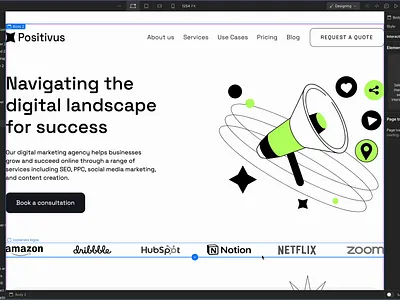 Positivus: Company site to introduce services | Develop:webflow webflow webflow design webflow develoder webflow expert webflowdesigner website website designer
