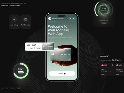 Wallet App android app design banking banking app card crypto cryptocurrency finance finance app fintech fintech branding ios mobile money money transfer pay qclay ui ui ux wallet