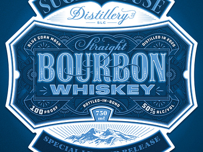 Straight Bourbon bourbon branding design filigree graphic design illustration label lettering logo ornate packaging typography whiskey woodcut