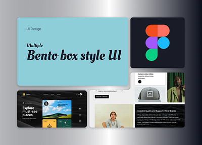 Bento Box Style UI app bento box branding design figma illustration landing page logo mobile app ui ux