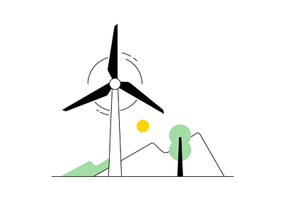 Wind Power green green energy icon minimalist icons minimalist illustration modern power renewable energy ui wind power wind power icon wind turbine
