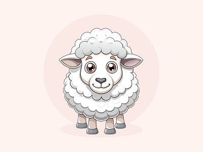 Cute Sheep/Lamb Vector Illustration artist cartoon cute design digital illustration graphic design illustration illustration art lamb logo sheep vector
