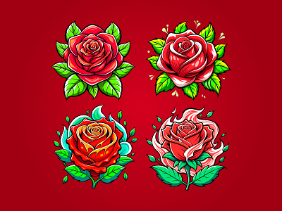 Roses Vector Illustration 2d 2d illustration design digital illustration graphic design illustration illustration art logo rose vector