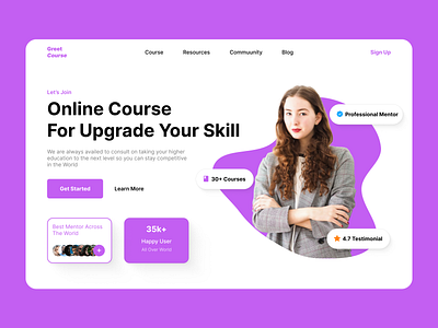 Landing Page - Daily UI #003 daily ui landing page online course ui design uiux web design