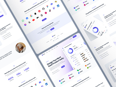 slothUI - World's Laziest Design System - SaaS Landing Page UIUX clean design system feature ui figma gradient hero section landing page minimal modern purple responsive responsive landing page soft statistics ui ui ui design ui kit web design website website design