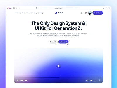 slothUI: Design System for Lazy Gen Z - SaaS Hero Layout UIUX blue clean design system figma gradient hero hero layout hero section hero ui landing page minimal purple saas saas landing page saas ui saas web design saas website soft ui kit video ui