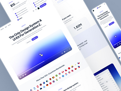 slothUI - Design System for Lazy Gen Z - SaaS Landing Page UIUX blue clean design system figma gradient landing page minimal pricing ui purple responsive responsive website saas saas landing page saas ui saas web design saas website slothui soft ui kit website