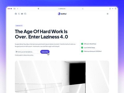 slothUI - World's Laziest Design System - SaaS Hero Layout UIUX clean gradient hero layout hero section hero ui landing page minimal purple saas saas landing page saas layout saas ui saas web design saas website slothui soft ui ui design ui kit web design