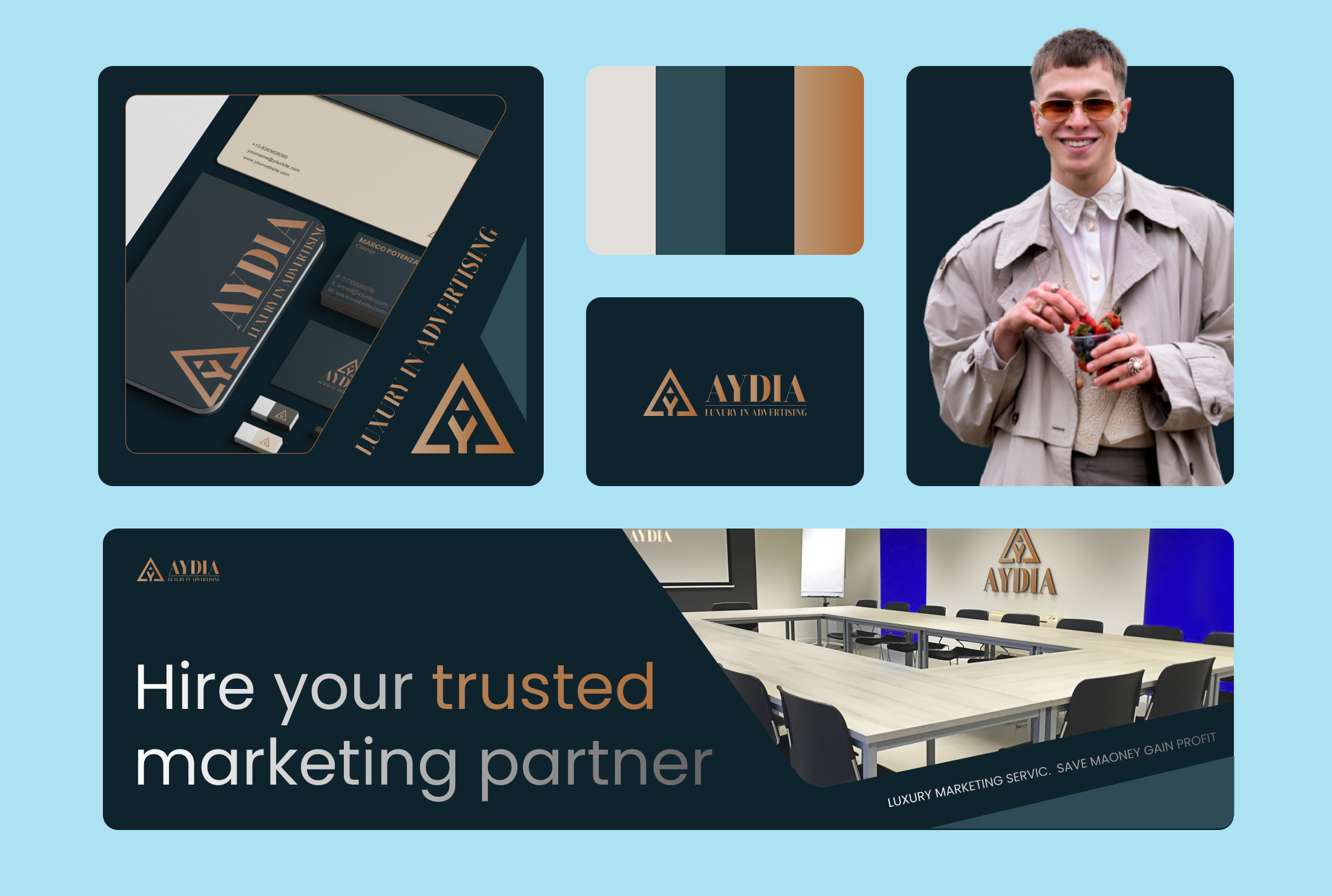 Brand Identity & Guidelines | AYDIA brand book brand identity branding design guidelines illustration logo logo design marketing agency racio lab