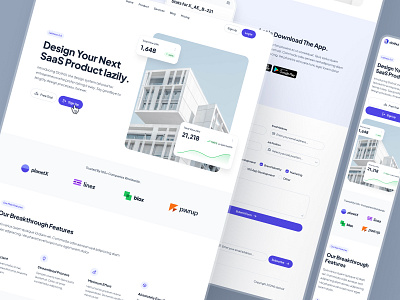 slothUI - World's Laziest Design System - SaaS Landing Page UIUX clean design system figma hero section landing page layout ui minimal responsive saas saas landing page saas ui saas web design saas website simple slothui soft ui design ui kit web design website layout