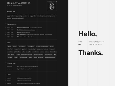 Resume design figma flat minimal print resume ui ux