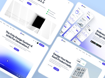 slothUI: Design System for Lazy Gen Z - SaaS Hero Layout UIUX blue clean design system gradient hero hero layout hero section hero ui landing page minimal purple saas saas landing page saas ui saas web design saas website simple ui design ui kit web design