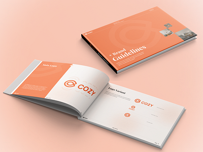 Cozy - Brand Guidelines - Main Logo & Logo Variant brand guideline brand identity branding clean company cover design design system home interior interior logo design logo variant main logo marketing minimal pitchdect presentation real estate style guide template
