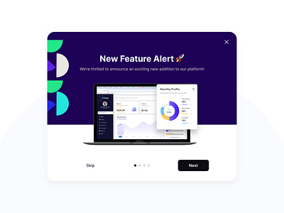 New Feature Alert desktop illustration minimalist design modal popup design simple design ui ux