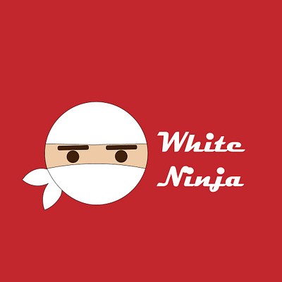 white ninja logo design graphic design illustration typography vector