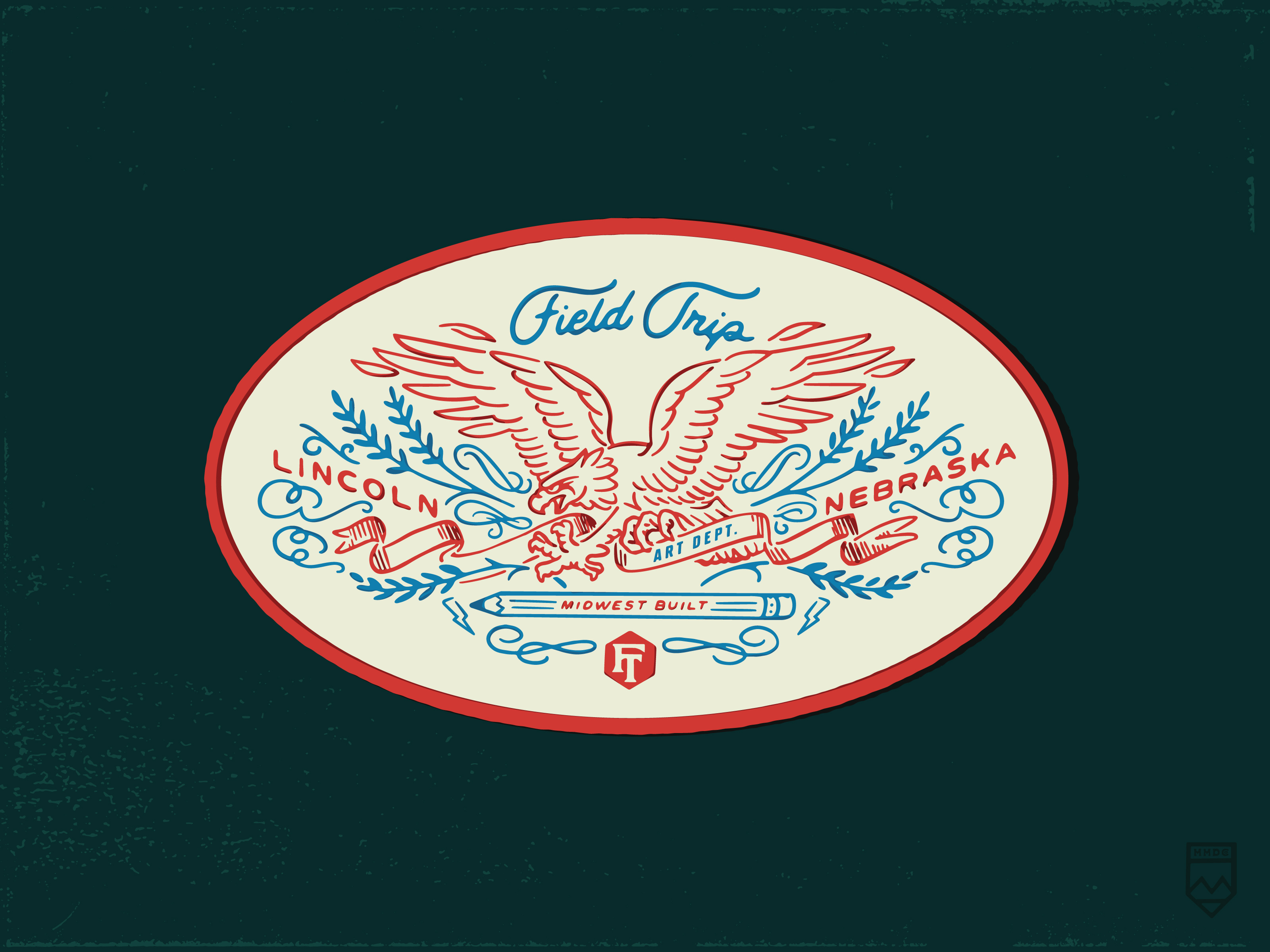 Badge Exploring art dept badge branding camp crest design eagle hand drawn illustration illustrator lettering midwest patch retro vintage