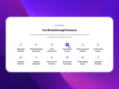 slothUI - World's Laziest Design System - Feature Section UIUX clean design system feature list feature section feature ui figma gradient grid ui landing page list ui minimal purple saas saas ui simple soft ui ui design ui kit web design