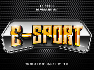 E-Spor'' Editable PSD Text Effect Style 3d text 3d text style effect esport text effect headline new text psd effect psd text effect sport sport text effect style text text effect typo