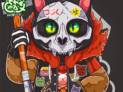 JINN animals cartoon cat devil ghost grim japan kaiju lord monster shinigami skull vector