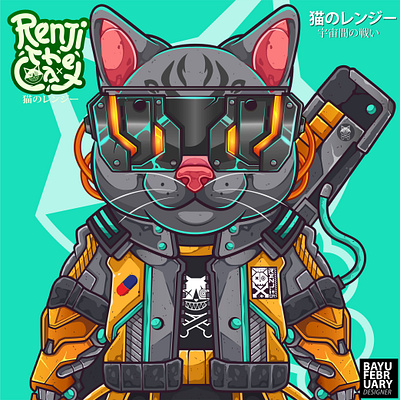 KYO-07 animals cartoon cat cyberpunk cyborg futuristic modern robot vector