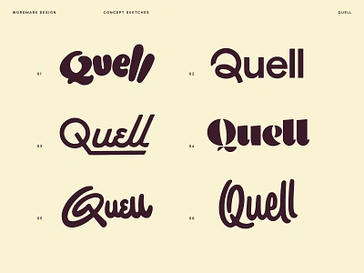 Quell Wordmark Logo Concepts art supplies artist brand brand designer branding lettering ligature logo logo concepts logo designer logo sketches logotype quell script type typography wells wells collins wordmark