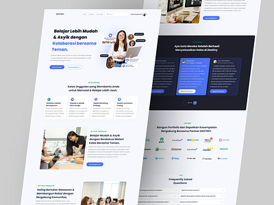 Destiny. - E Learning Landing Page app branding clean design get started graphic design illustration indonesia logo ui vector web design