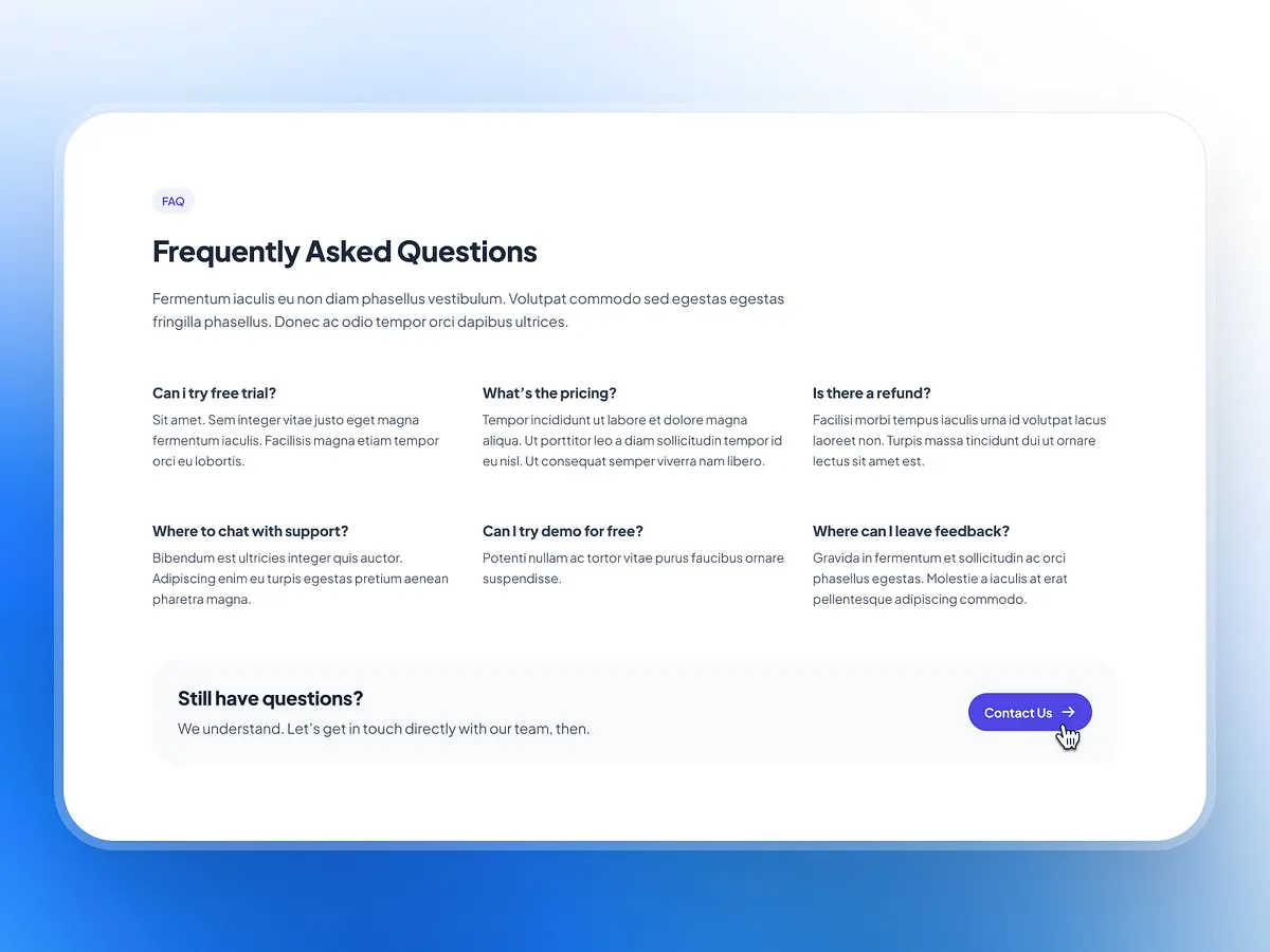 Browse thousands of Faq UI images for design inspiration | Dribbble
