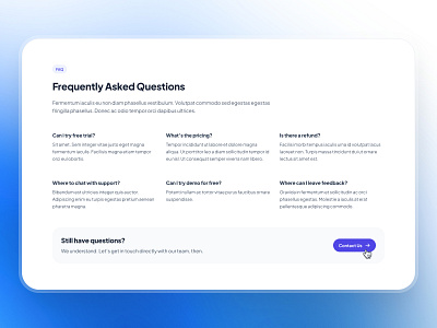 slothUI - World's Laziest Design System - SaaS FAQ Section UIUX blue button ui clean design system faq faq list faq ui figma frequently asked questions gradient list ui minimal saas design system saas ui kit slothui soft ui ui design ui kit web design