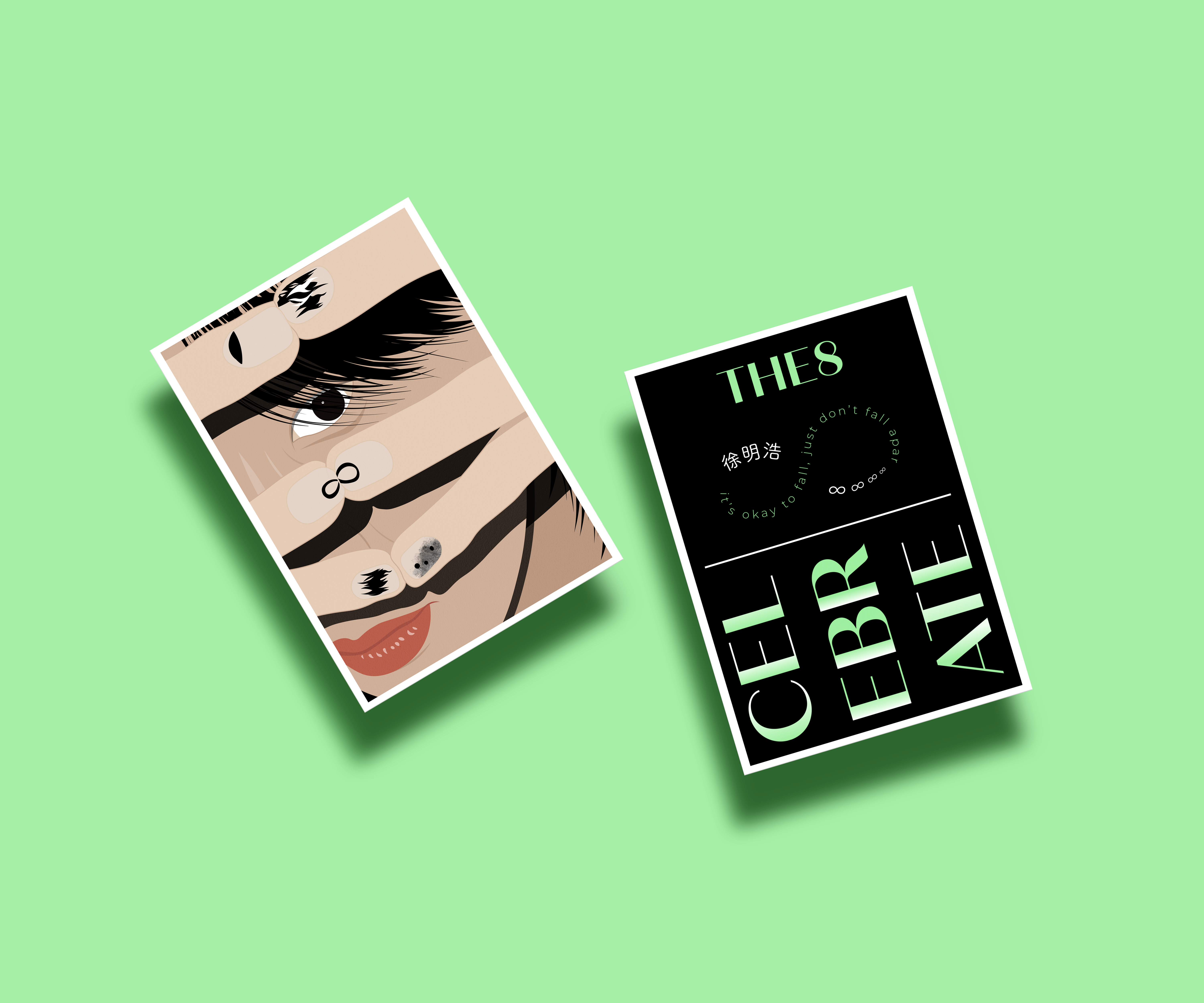 Happy Birthday The8! adobe illustrator branding design designer graphic design illustration kpop birthday box kpop inspired portrait illustration seventeen svt the8 xu minghao